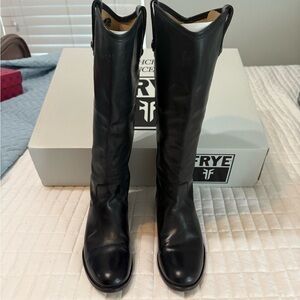 Frye Black Leather Knee-High Boots
